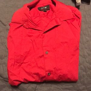 Red long sleeved dress shirt